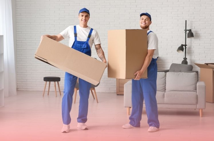 moving crew handling boxes
